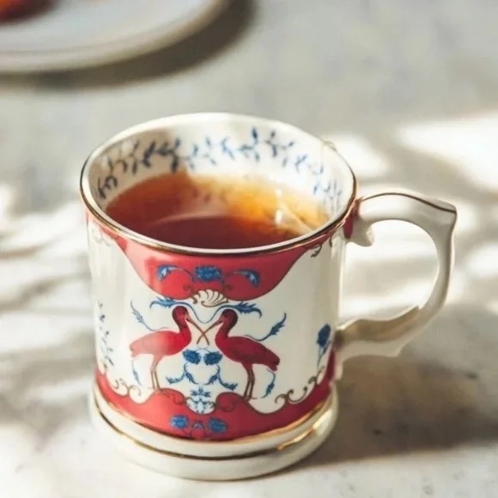 NWT Anthropologie Lou Rota Nature Mug Stork